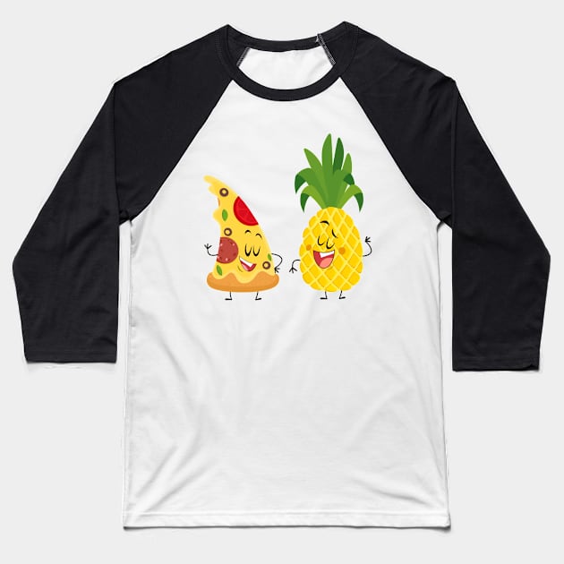 best friends pizza & pineapple Baseball T-Shirt by creativeballoon